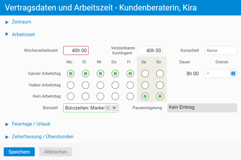 Vertragsdaten