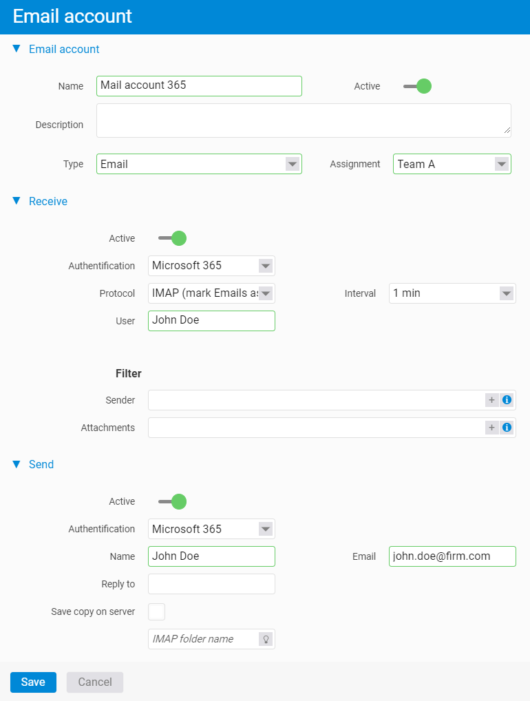 E-Mail-Account Installation